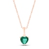 Thumbnail Image 0 of Lab-Created Emerald Birthstone Necklace 10K Rose Gold 18"