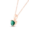 Thumbnail Image 1 of Lab-Created Emerald Birthstone Necklace 10K Rose Gold 18"