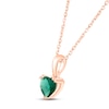 Thumbnail Image 2 of Lab-Created Emerald Birthstone Necklace 10K Rose Gold 18&quot;