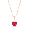 Thumbnail Image 1 of Lab-Created Ruby Birthstone Necklace 10K Rose Gold 18&quot;