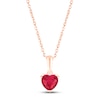 Thumbnail Image 0 of Lab-Created Ruby Birthstone Necklace 10K Rose Gold 18"