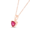 Thumbnail Image 1 of Lab-Created Ruby Birthstone Necklace 10K Rose Gold 18"