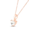 Thumbnail Image 2 of White Lab-Created Sapphire Birthstone Necklace 10K Rose Gold 18"