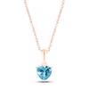 Thumbnail Image 1 of Swiss Blue Topaz Birthstone Necklace 10K Rose Gold 18"