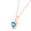 Thumbnail Image 2 of Swiss Blue Topaz Birthstone Necklace 10K Rose Gold 18"