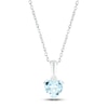 Aquamarine Birthstone Necklace 10K White Gold 18"