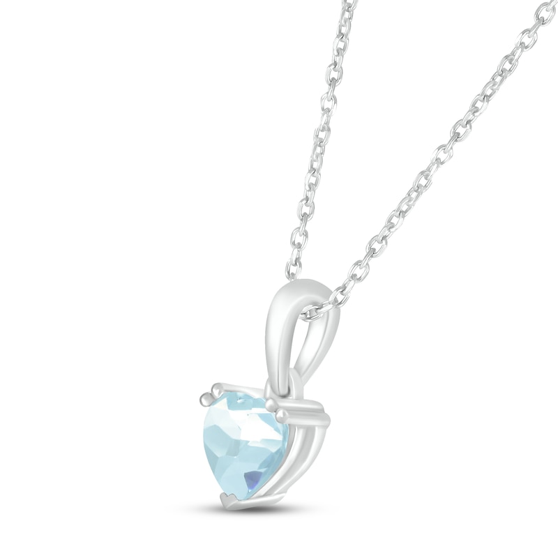 Main Image 2 of Aquamarine Birthstone Necklace 10K White Gold 18&quot;