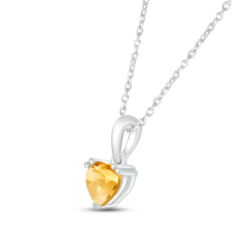 Citrine Birthstone Necklace 10K White Gold 18