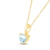 Thumbnail Image 2 of Aquamarine Birthstone Necklace 10K Yellow Gold 18"