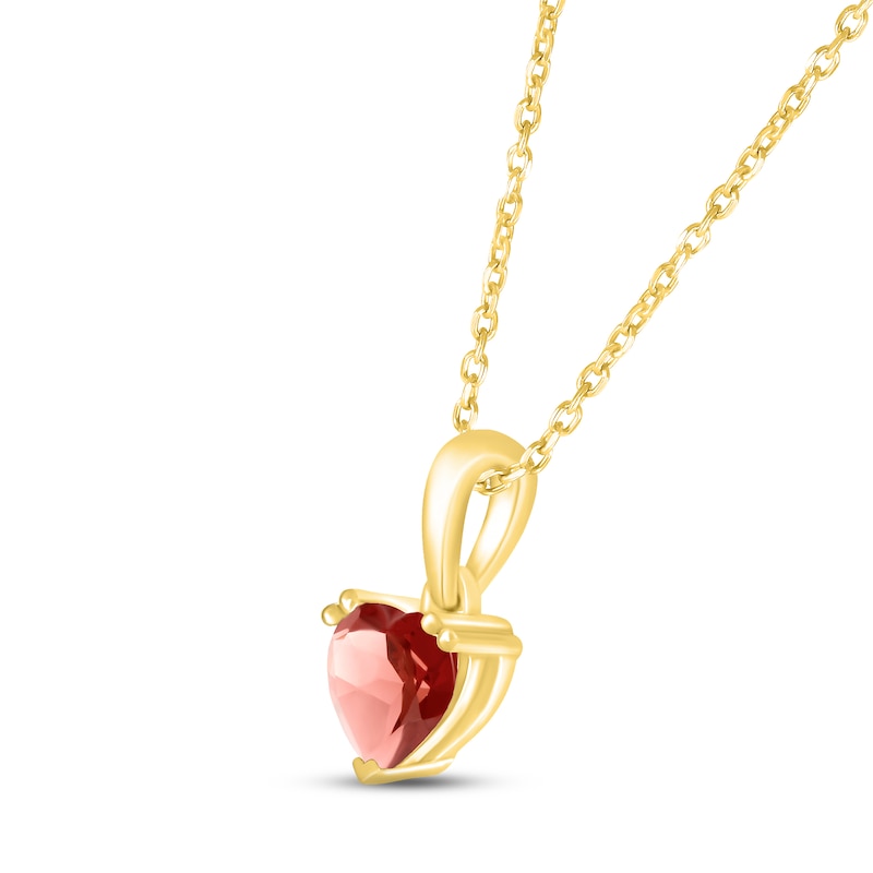 Main Image 2 of Garnet Birthstone Necklace 10K Yellow Gold 18&quot;