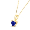 Thumbnail Image 2 of Blue Lab-Created Sapphire Birthstone Necklace 10K Yellow Gold 18"