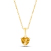 Citrine Birthstone Necklace 10K Yellow Gold 18"
