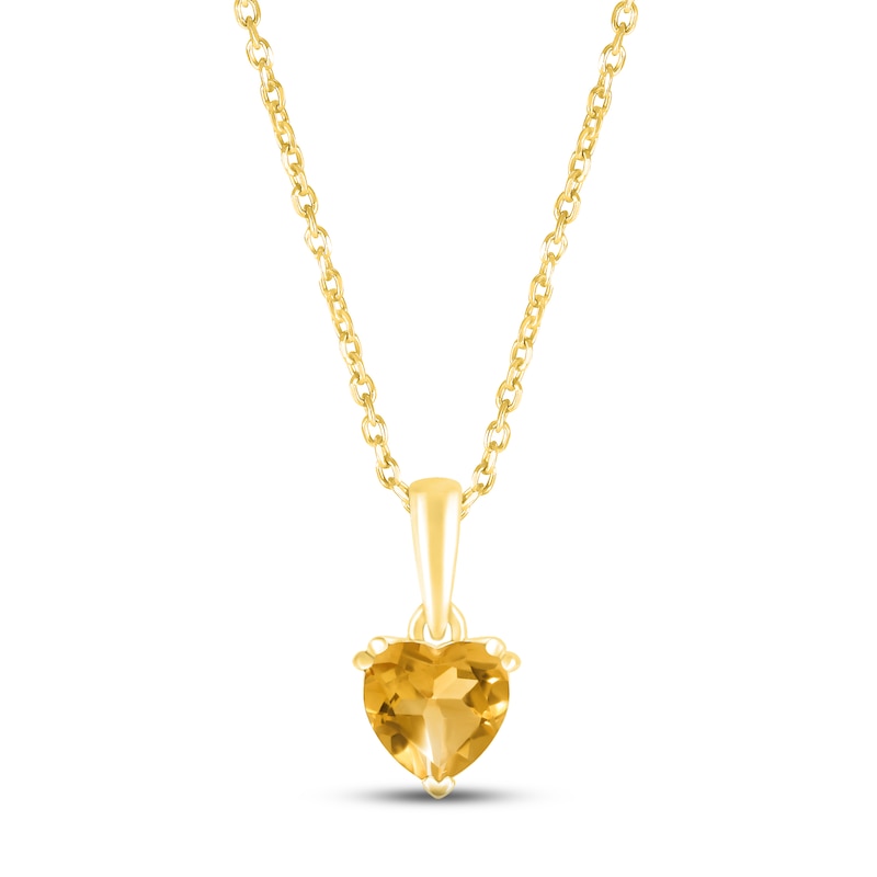 Main Image 1 of Citrine Birthstone Necklace 10K Yellow Gold 18&quot;