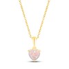 Thumbnail Image 1 of Lab-Created Opal Birthstone Necklace 10K Yellow Gold 18&quot;