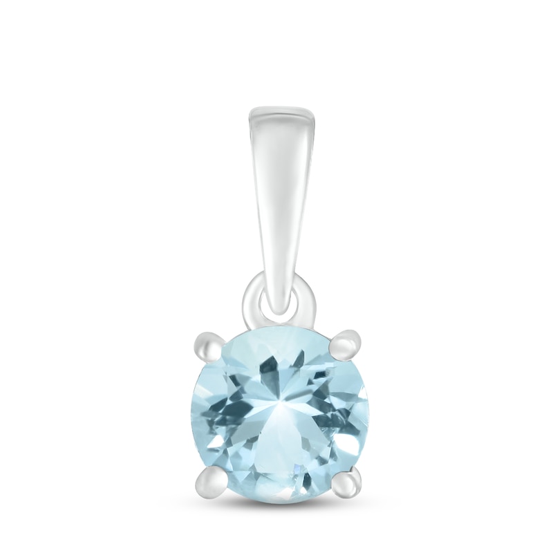 Aquamarine Birthstone Pendant Sterling Silver