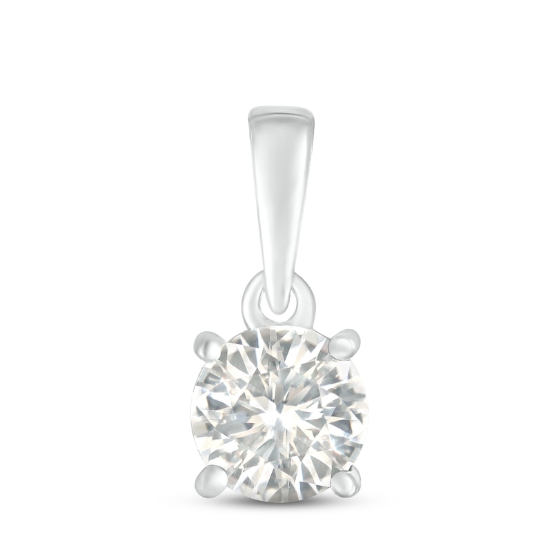 Main Image 1 of White Lab-Created Sapphire Birthstone Pendant Sterling Silver
