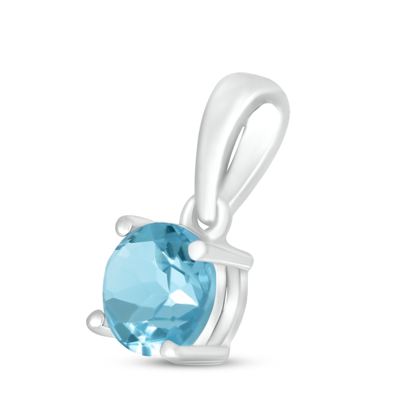 Swiss Blue Topaz Birthstone Pendant Sterling Silver