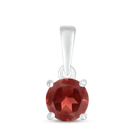 Garnet Birthstone Pendant 10K White Gold