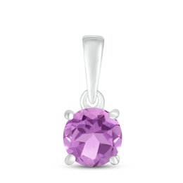 Amethyst Birthstone Pendant 10K White Gold