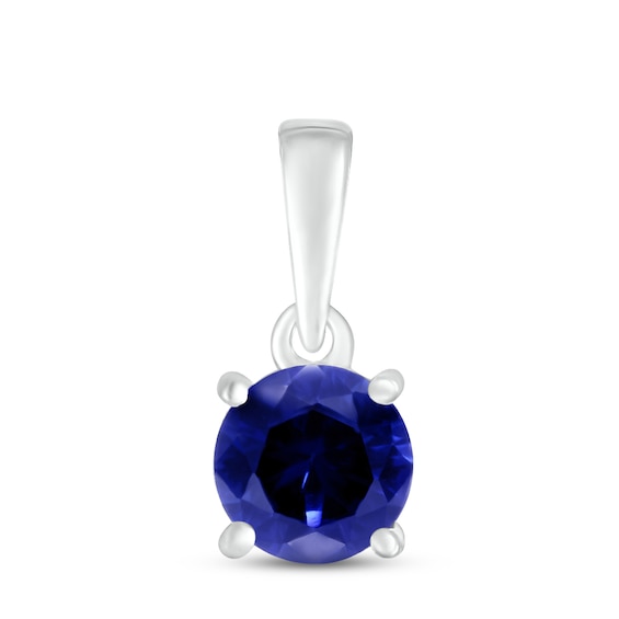 Lab-Created Sapphire Birthstone Pendant 10K White Gold