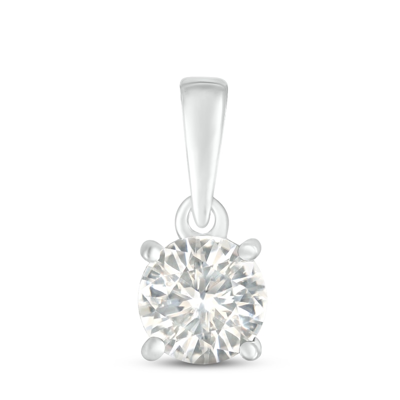 White Lab-Created Sapphire Birthstone Pendant 10K White Gold