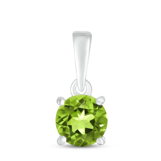 Peridot Birthstone Pendant 10K White Gold