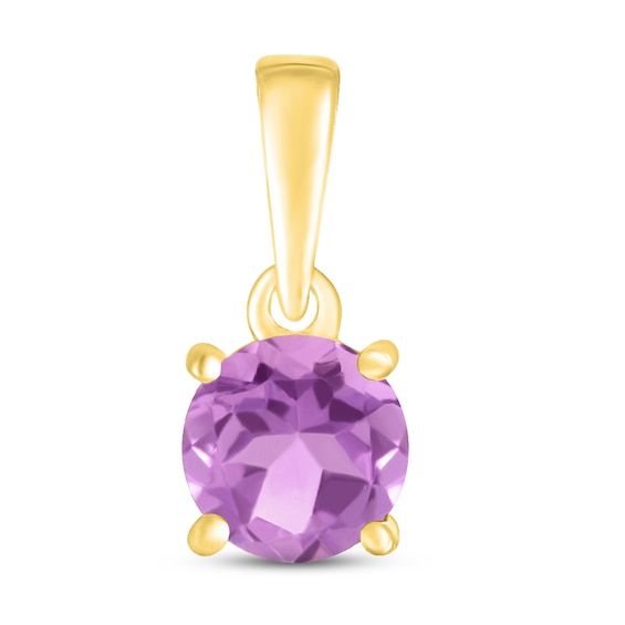 Amethyst Birthstone Pendant 10K Yellow Gold