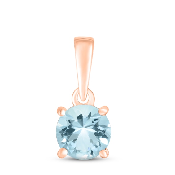 Aquamarine Birthstone Pendant 10K Rose Gold