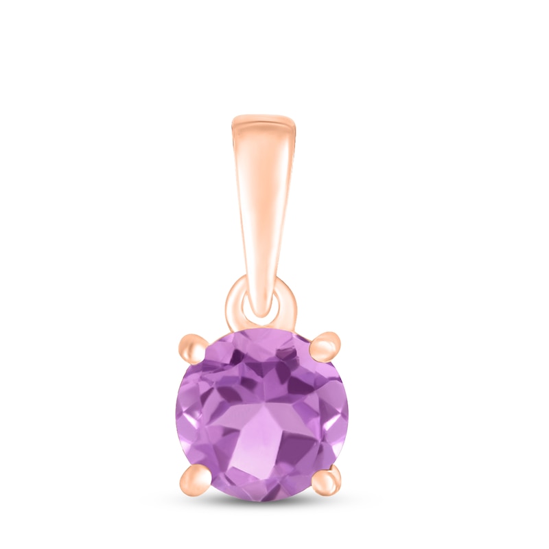 Main Image 1 of Amethyst Birthstone Pendant 10K Rose Gold