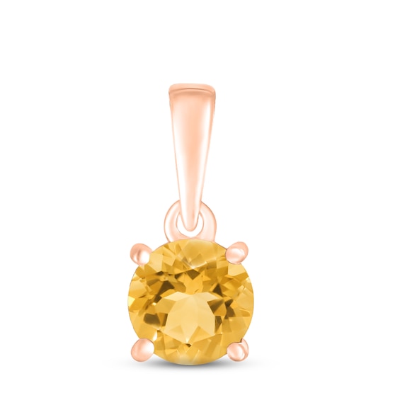 Citrine Birthstone Pendant 10K Rose Gold