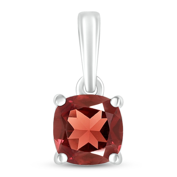 Garnet Birthstone Pendant Sterling Silver