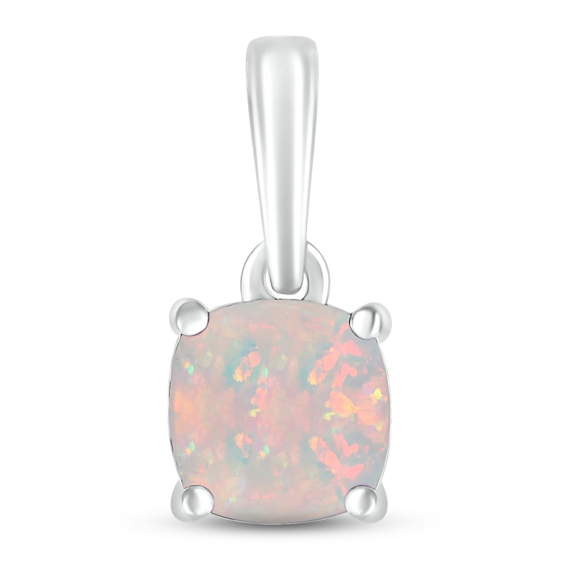 Lab-Created Opal Birthstone Pendant Sterling Silver