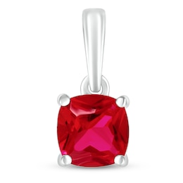 Lab-Created Ruby Birthstone Pendant Sterling Silver