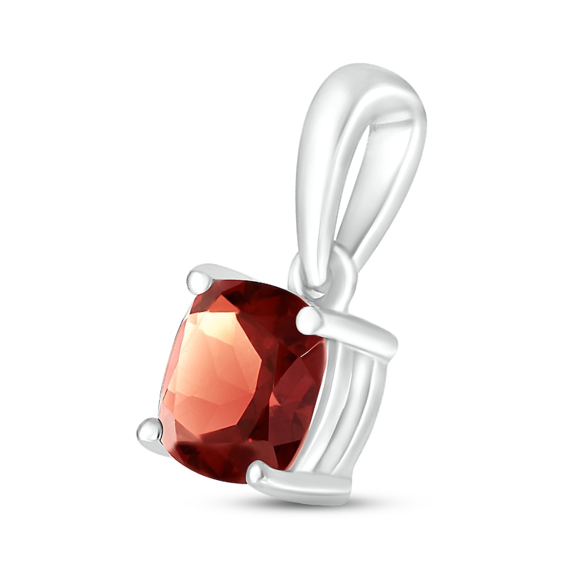 Main Image 2 of Garnet Birthstone Pendant 10K White Gold