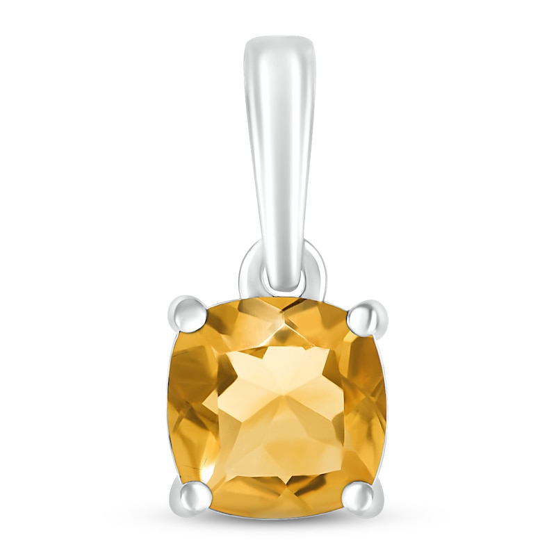 Main Image 1 of Citrine Birthstone Pendant 10K White Gold