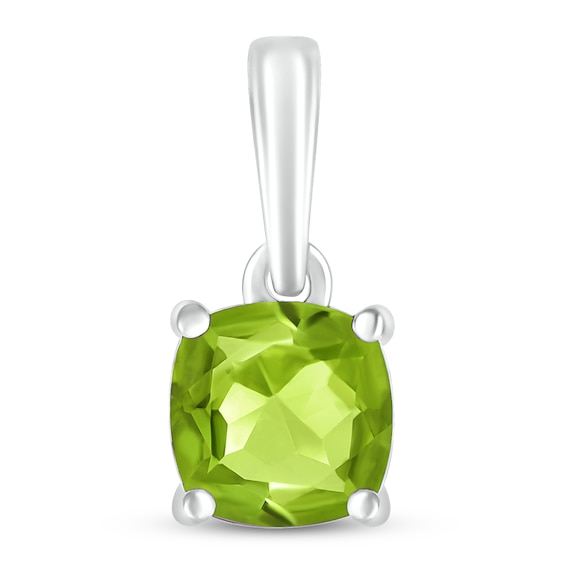 Peridot Birthstone Pendant 10K White Gold