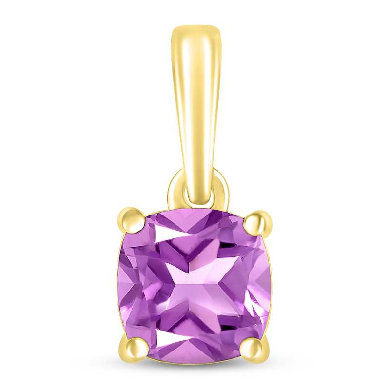 Main Image 1 of Amethyst Birthstone Pendant 10K Yellow Gold
