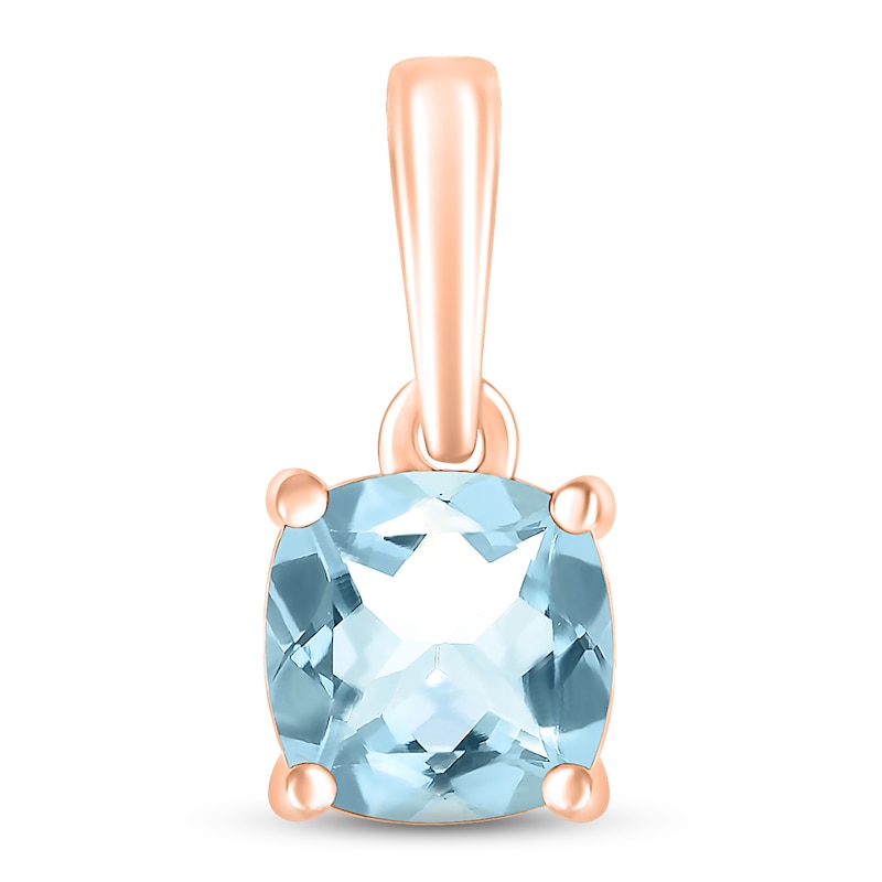 Main Image 1 of Aquamarine Birthstone Pendant 10K Rose Gold