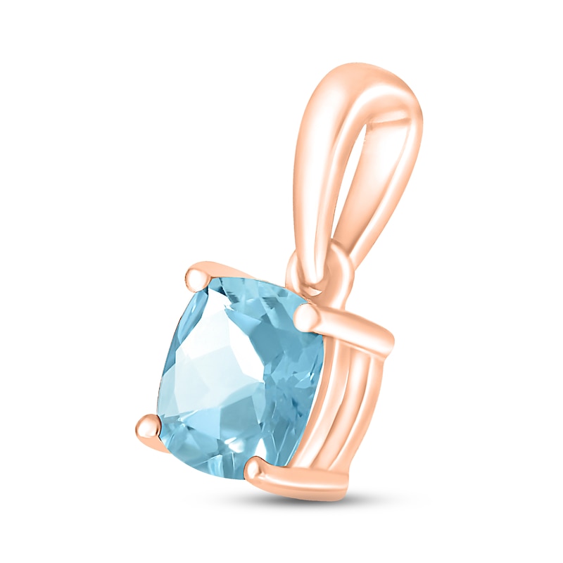 Main Image 2 of Aquamarine Birthstone Pendant 10K Rose Gold