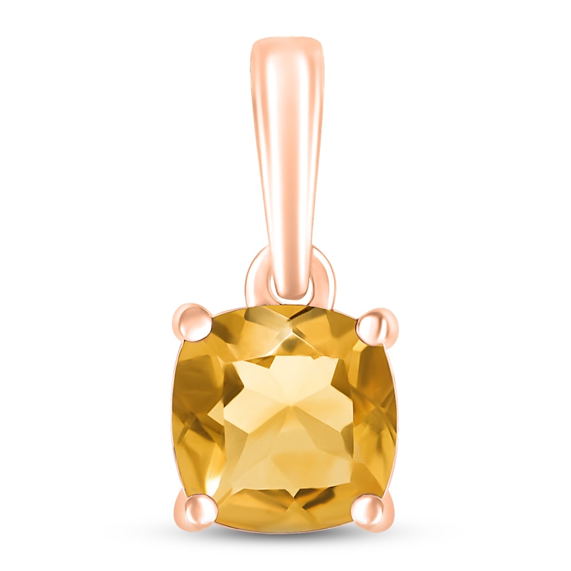 Main Image 1 of Citrine Birthstone Pendant 10K Rose Gold