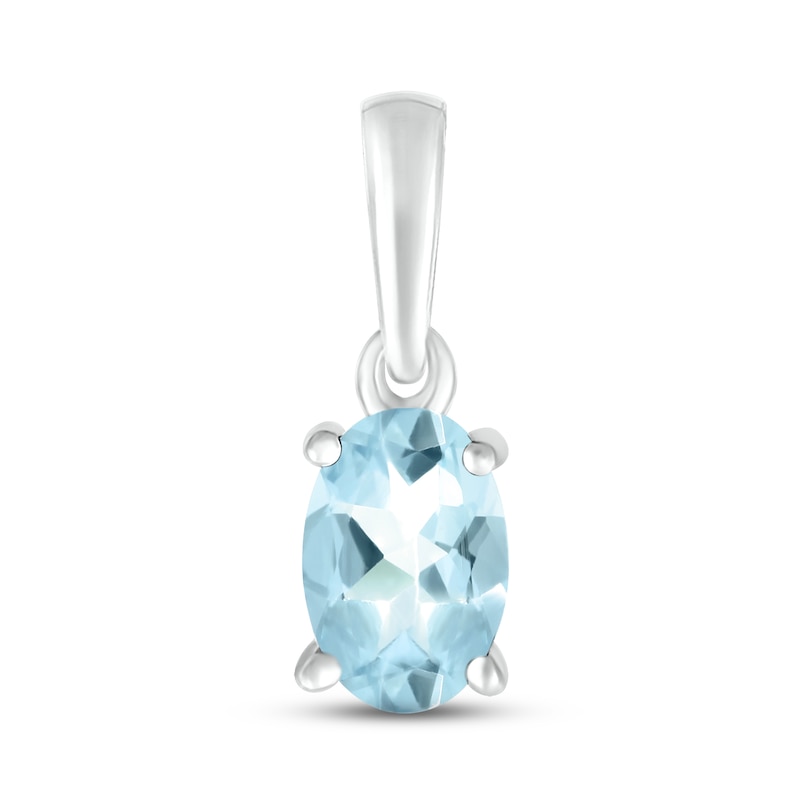 Main Image 1 of Aquamarine Birthstone Pendant Sterling Silver