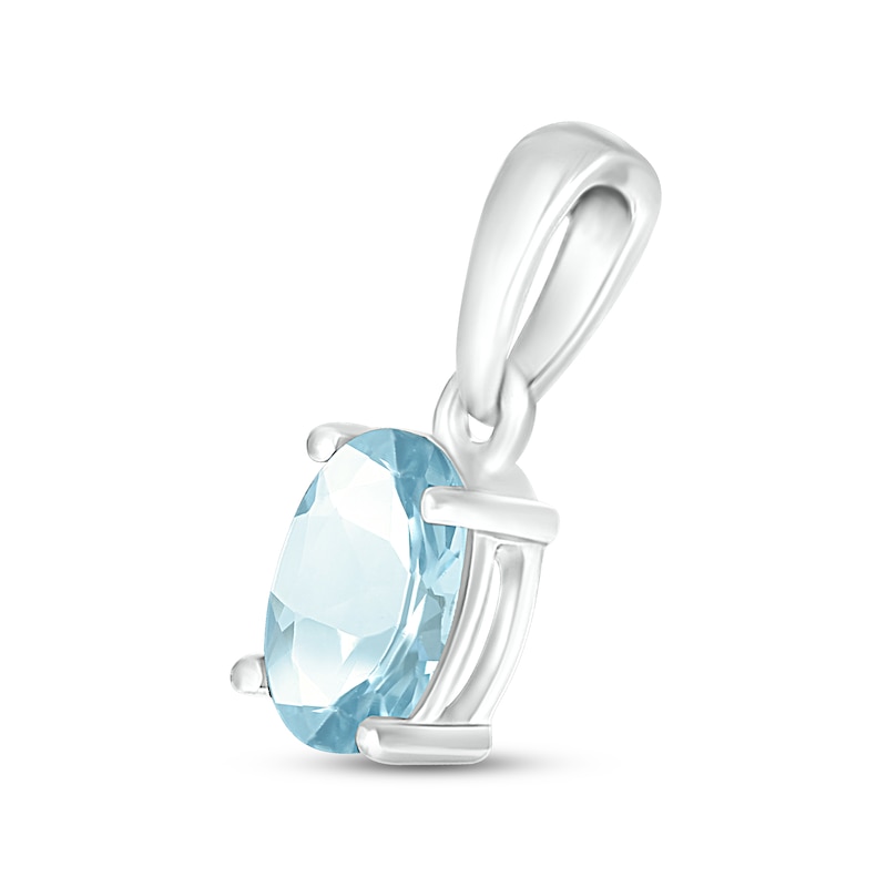 Main Image 2 of Aquamarine Birthstone Pendant Sterling Silver