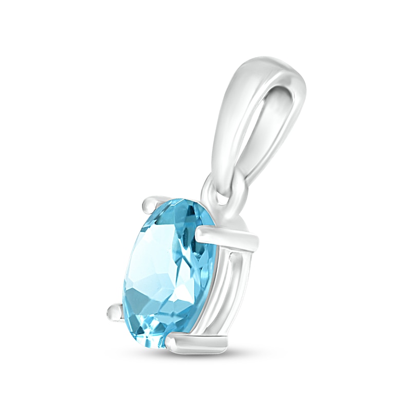 Swiss Blue Topaz Birthstone Pendant Sterling Silver