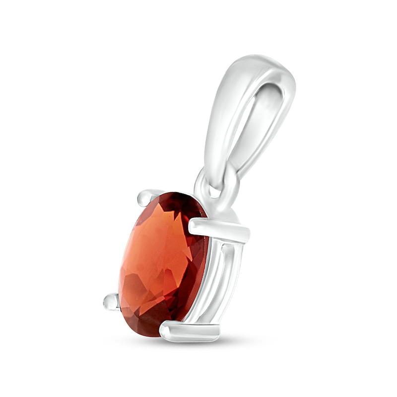 Main Image 2 of Garnet Birthstone Pendant 10K White Gold