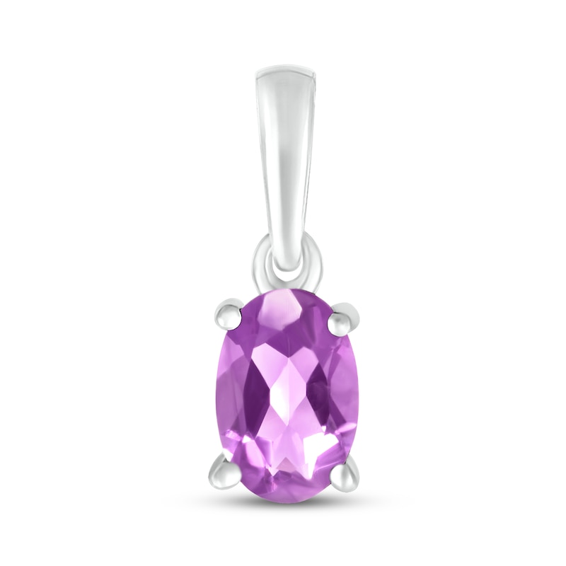 Main Image 1 of Amethyst Birthstone Pendant 10K White Gold