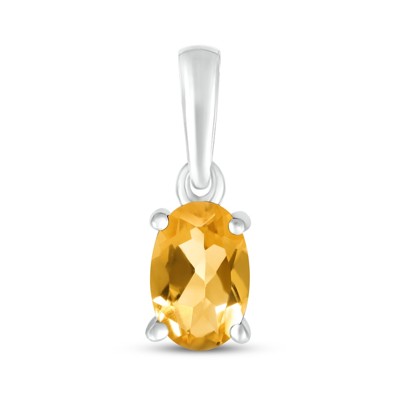 Main Image 1 of Citrine Birthstone Pendant 10K White Gold