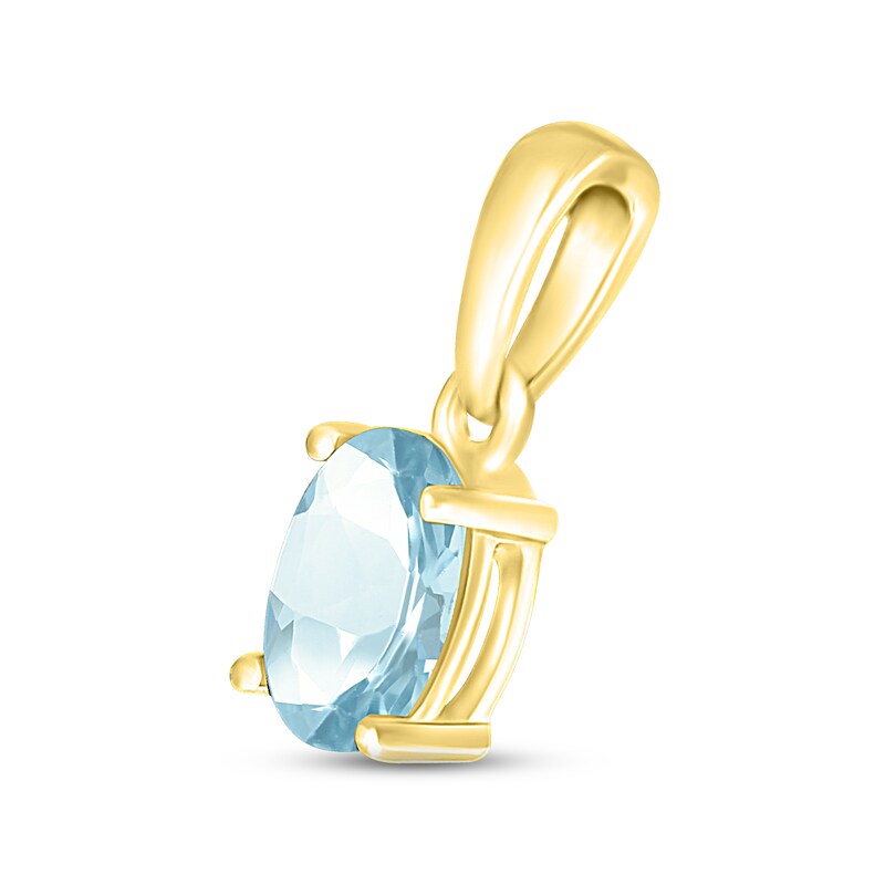 Main Image 2 of Aquamarine Birthstone Pendant 10K Yellow Gold
