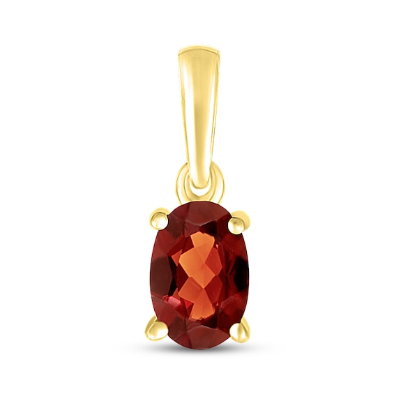 Garnet Birthstone Pendant 10K Yellow Gold