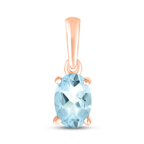 Aquamarine Birthstone Pendant 10K Rose Gold