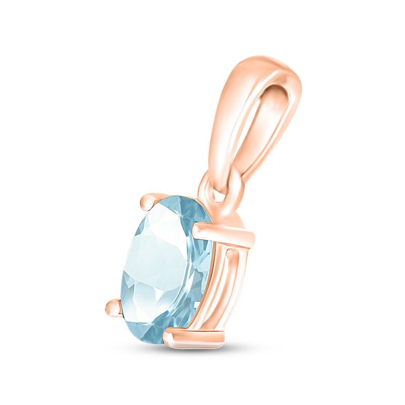 Aquamarine Birthstone Pendant 10K Rose Gold